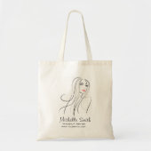 Lang haar kapster visagist  branding tote bag (Voorkant)