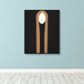 Lang haar kunst | Minimalistische moderne portret Canvas Afdruk (Insitu (Houten vloer))