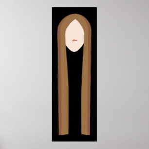 Lang Haar Kunst Minimalistische Moderne Portret Poster