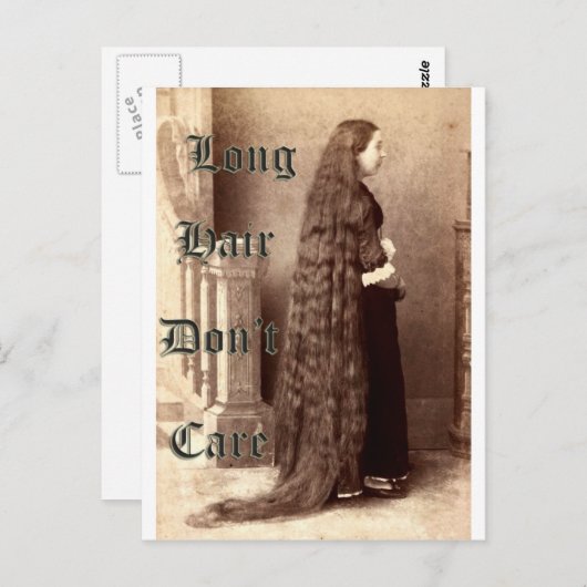 Lang haar, maakt niet uit briefkaart (Voorkant / Achterkant)