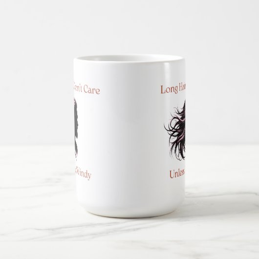 Lang haar, maakt niet uit - tenzij het winderig is koffiemok (Center)