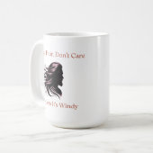 Lang haar, maakt niet uit - tenzij het winderig is koffiemok (Voorkant links)