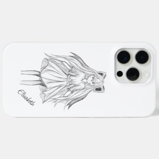 Lang haar meisje met lint Case-Mate iPhone case (Achterkant (horizontaal))