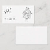 Lang haar meisje met lint visitekaartje (Voorkant / Achterkant)