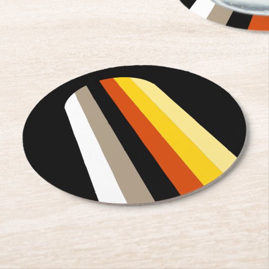 Lang Haar Pride Vlag Ronde Kartonnen Onderzetter (Gebogen)
