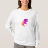 Lang Haar Vrouwen T-shirt (Voorkant)