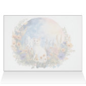 Lang + haar Witte Kat - 5 "x 7" Art Kaart (Binnen Horizontaal (Boven))