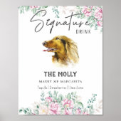 Lang Haired Dachshund Trouwhandtekening Drink Teke Poster (Voorkant)