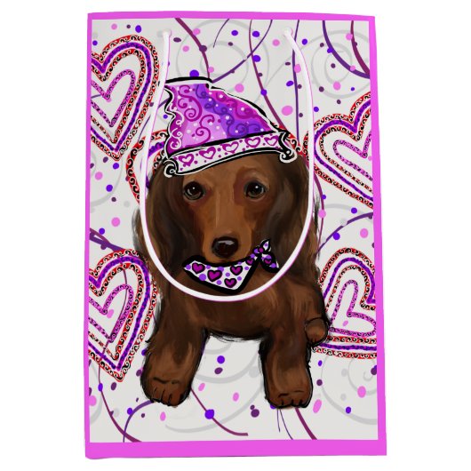 LANG HAIRED DOXIE MEDIUM CADEAUZAKJE (Voorkant)