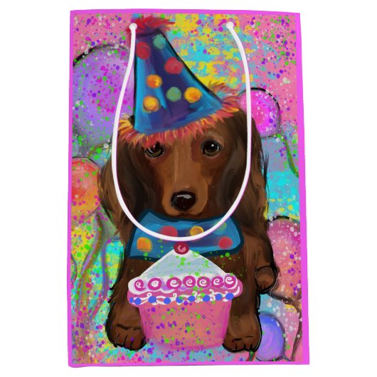 LANG HAIRED DOXIE MEDIUM CADEAUZAKJE (Voorkant)
