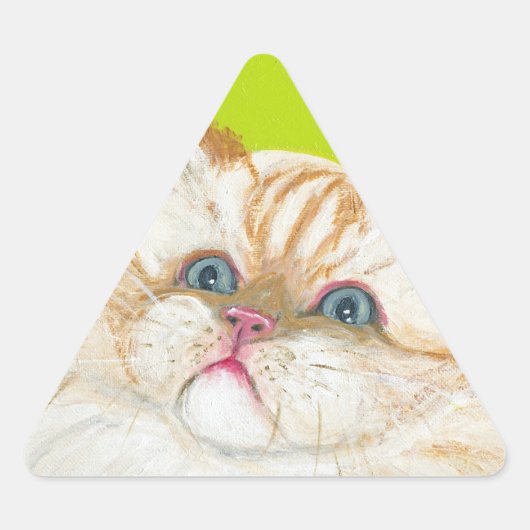 Lang Haired Kat Schilderen door Ania M Milo Sticker (Voorkant)