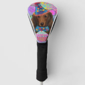 LANG HAIRED RODE DACHSHUND GOLFHEADCOVER (Voorkant)