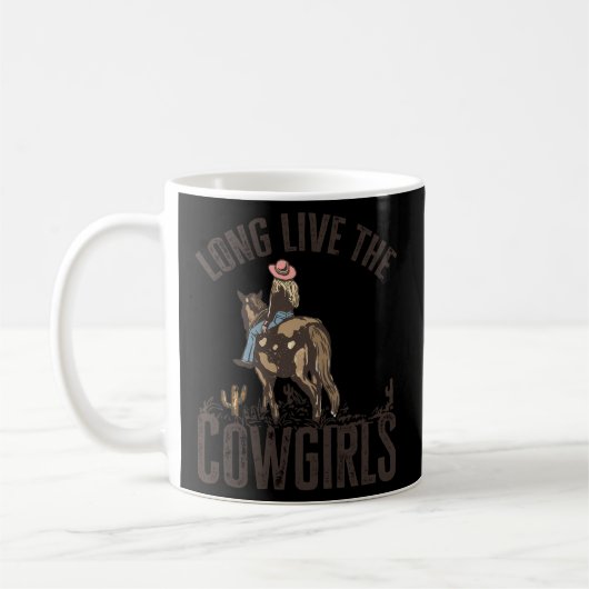 Lang leef de Cowgirl Horseback Rider Westerne Cou Koffiemok (Links)