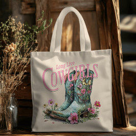 Lang leve Cowgirls Floral Cowboy Laarzen Tote Bag