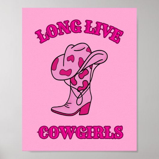 Lang Leve Cowgirls Roze Preppy Poster (Voorkant)