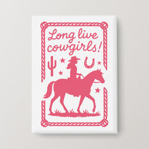 Lang leve cowgirls Roze Western vrijgezellenfeest Button