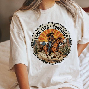 Lang leve cowgirls Western paardrijder zonsonderga Tri-Blend Shirt