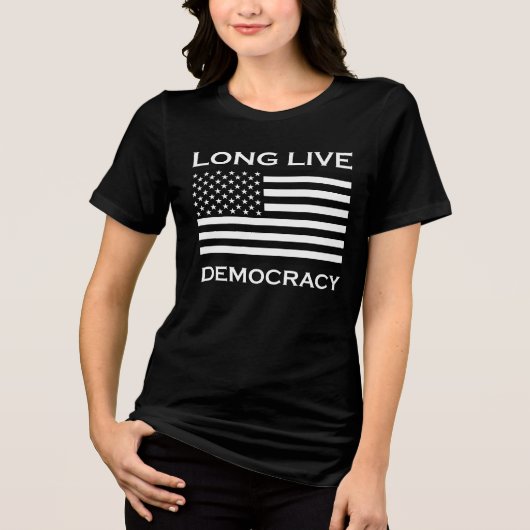 Lang leve de Amerikaanse democratie Tri-Blend Shirt (Voorkant)