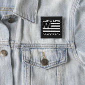 Lang leve de Amerikaanse democratie Vierkante Button 5,1 Cm (In situ)