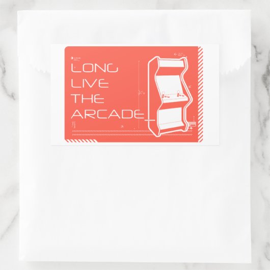 Lang leve de Arcade Rechthoekige Sticker (Tas)