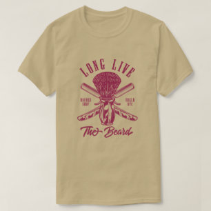 Lang leve de baard herenkapper vintage stijl T-Shi T-shirt