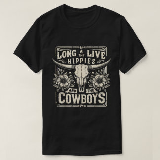 Lang leve de hippies en de cowboys t-shirt
