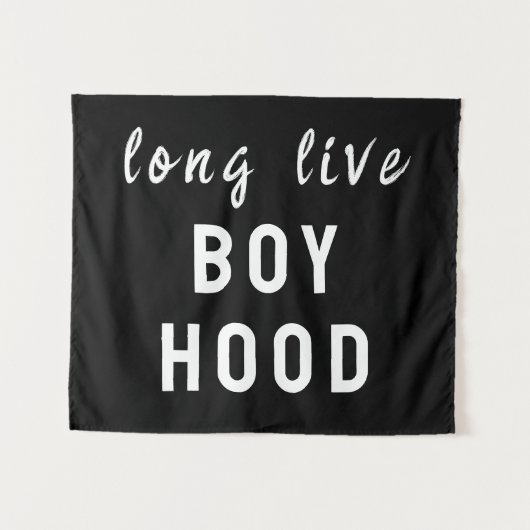 Lang leve de jongensachtige jongenskamer-kinderkam wandkleed (Voorkant (horizontaal))