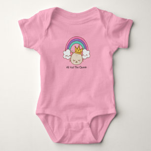 Lang leve de kattenkoningin regenboog en wolk romper