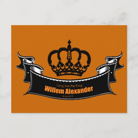 Lang leve de koning briefkaart (Voorkant)
