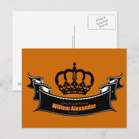Lang leve de Koning Briefkaart (Voorkant / Achterkant)