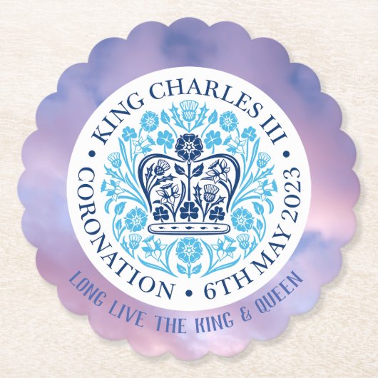 Lang leve de koning en de koningin. Bewerkbaar. Kartonnen Onderzetters (Voorkant)