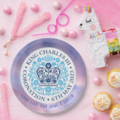 Lang leve de koning en de koningin. Bewerkbaar. Papieren Bordje (Feest)