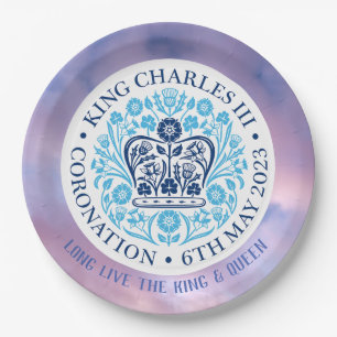 Lang leve de koning en de koningin. Bewerkbaar. Papieren Bordje