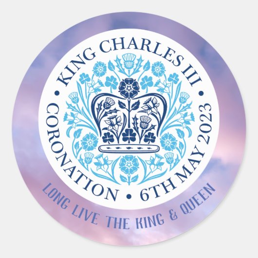 Lang leve de koning en de koningin ronde sticker (Voorkant)