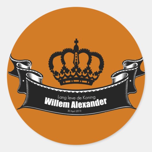 Lang leve de Koning Ronde Sticker (Voorkant)