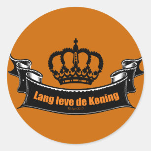 Lang leve de Koning Ronde Sticker