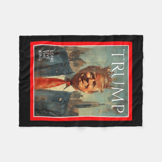 Lang leve de koning Trump Fleece Deken (Voorkant (Horizontaal))