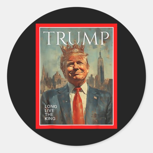 Lang leve de koning Trump Ronde Sticker (Voorkant)