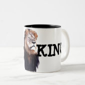 Lang leve de koning! tweekleurige koffiemok (Voorkant rechts)