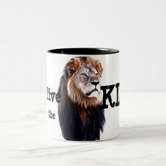 Lang leve de koning! tweekleurige koffiemok (Center)