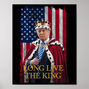 Lang leve de koning Vintage Retro Trump Portret 4t Poster