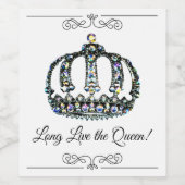 "Lang leve de koningin " Wijn Etiket (Enkel label)