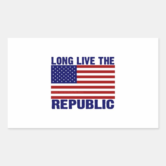 Lang leve de Republiek Rechthoekige Sticker (Voorkant)