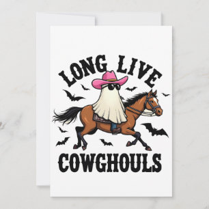 Lang leve Ghouls Spooky Halloween Ghost Cowboy Kaart