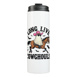 Lang leve Ghouls Spooky Halloween Ghost Cowboy Thermosbeker