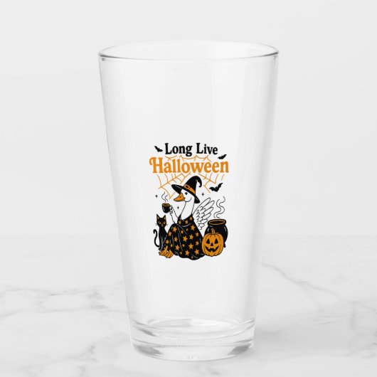 Lang leve Halloween Goose Heks Glas (Voorkant)