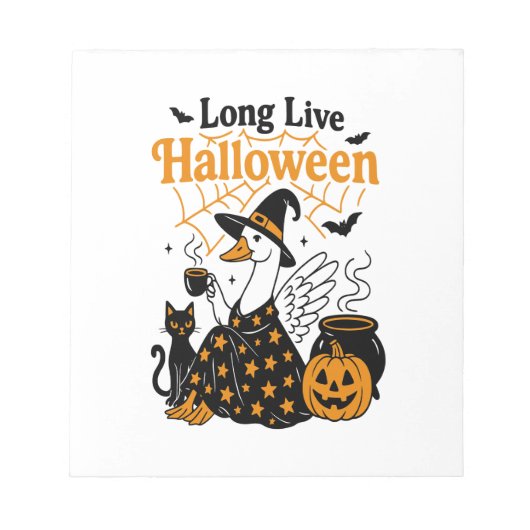 Lang leve Halloween Goose Heks Notitieblok (Voorkant)