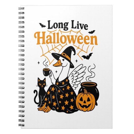 Lang leve Halloween Goose Heks Notitieboek (Voorkant)