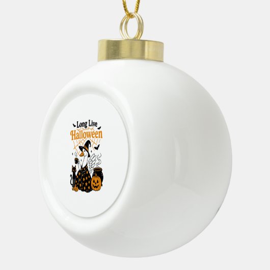 Lang leve Halloween Goose Witch Keramische Bal Ornament (Rechts)