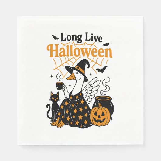 Lang leve Halloween Goose Witch Servet (Voorkant)